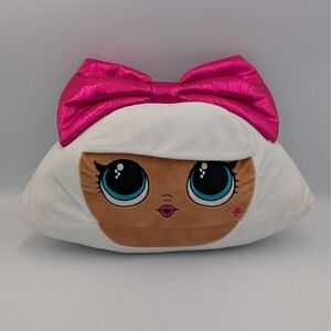 LOL Surprise Diva Plush Pillow White Pink Bow MGA Entertainment Kids Room Decor